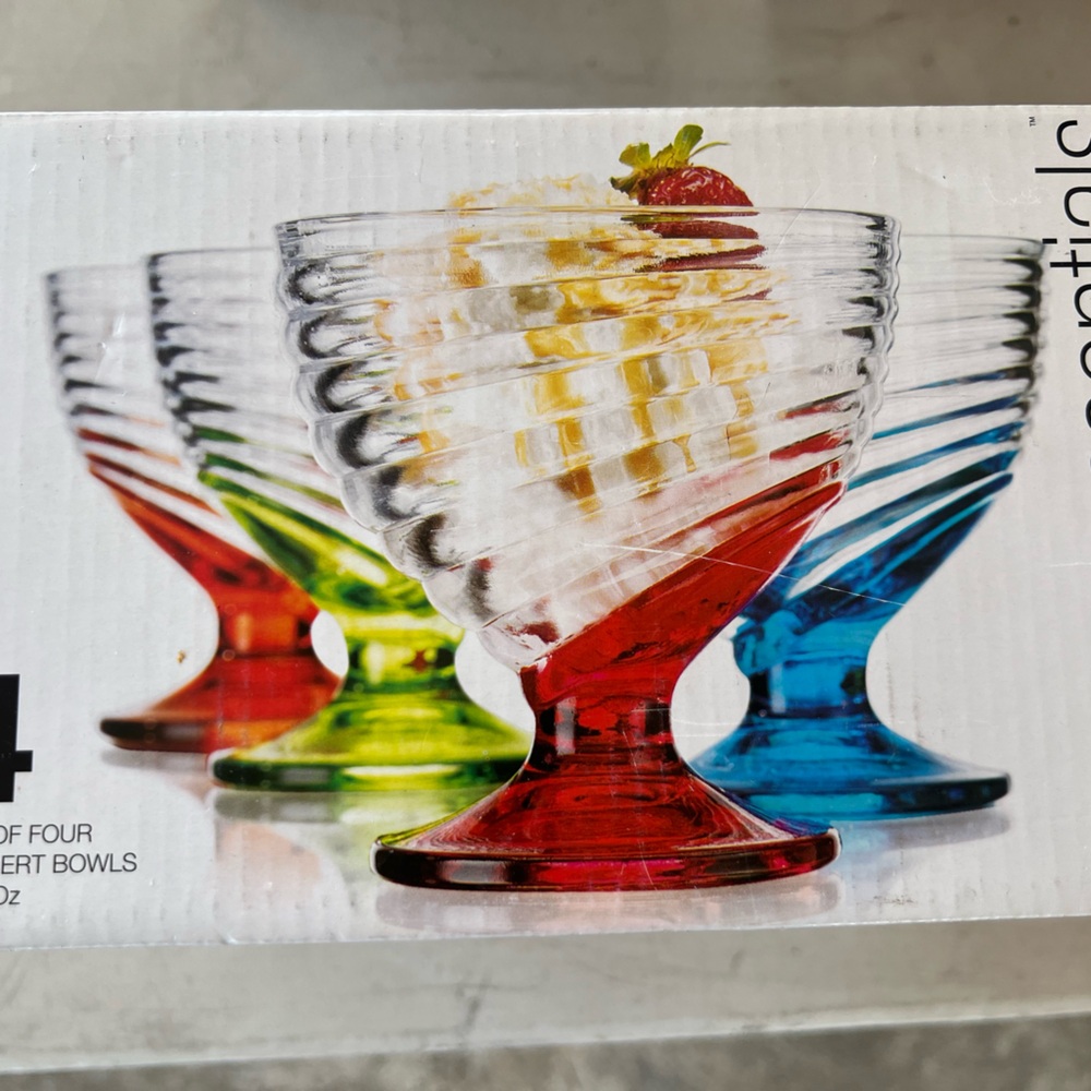 Colorful Swirl Dessert Bowls Set